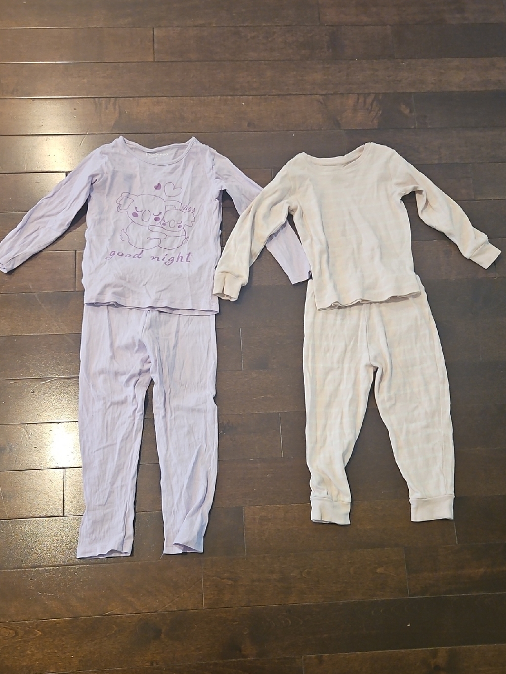 Pack Of 2 Long-Sleeve Pajama Sets 3T - Lavender And Cream